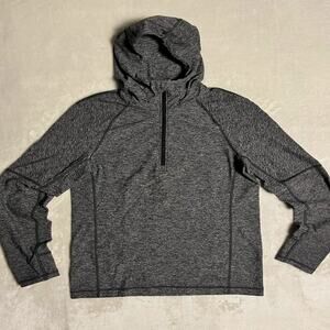 Lululemon Sweat Session Hoodie Men's S Heathered Black Performance Stretch Flex
